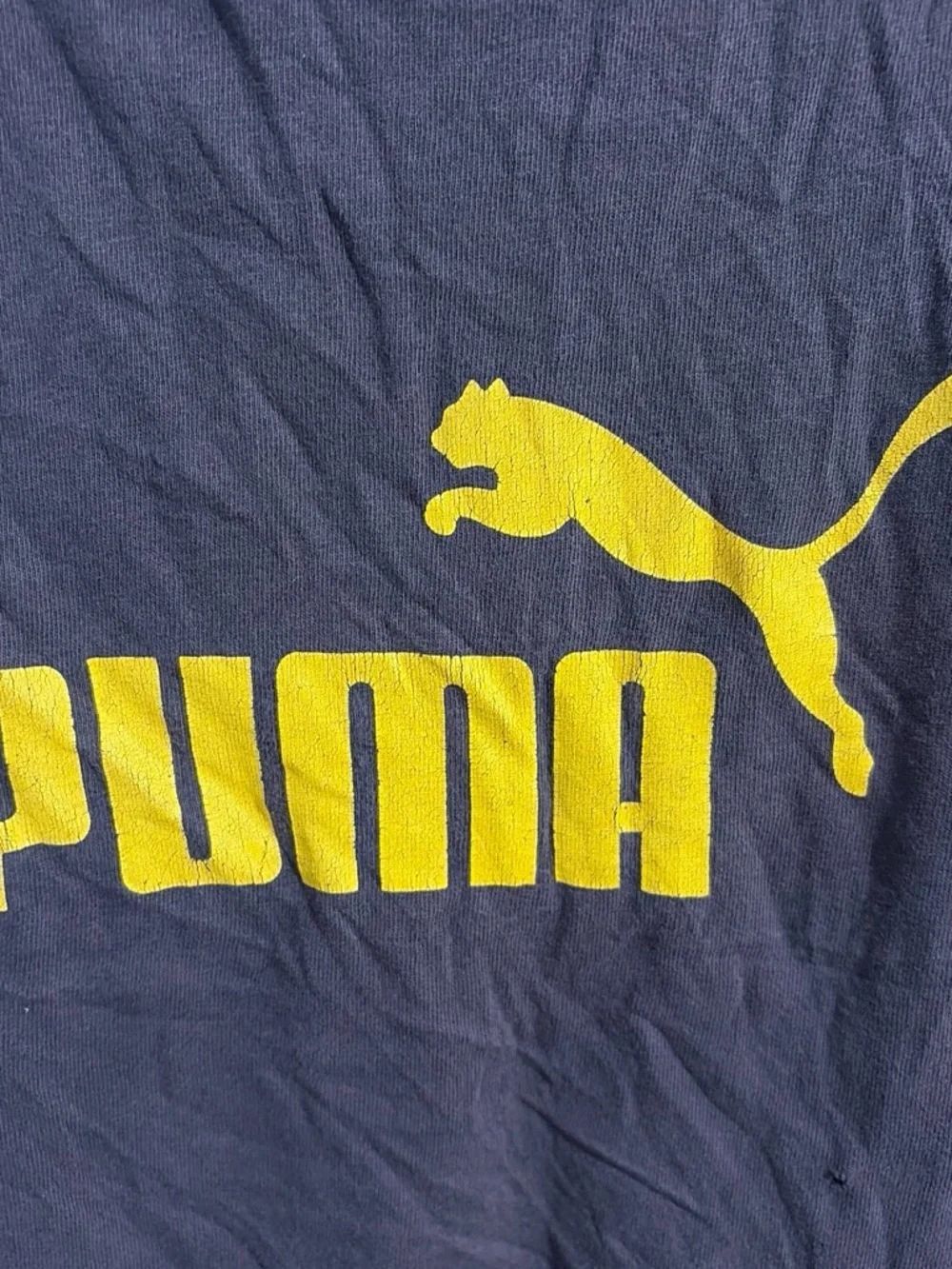 Puma Men's Dark Purple T-Shirt with Yellow Logo - Picture 3 of 5